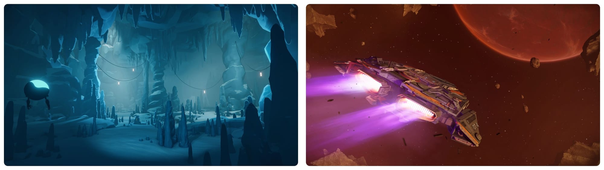 What was it that cut your plane clean in two... and what is making those noises after dark. — “Arctic Awakening” // Transition seamlessly from crewing the ship to on-foot exploration and space walks. — “Jump Space”